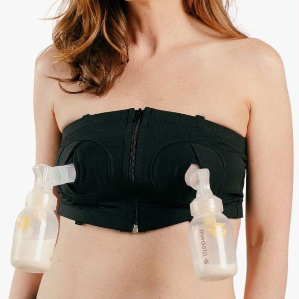 Simple Wishes Black Hands Free Pumping Bra Easy Adjust Sz. Large Plus